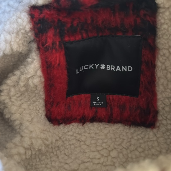 Lucky Brand Men’s Plaid Red Sherpa Jacket sz S NWT - Picture 7 of 12